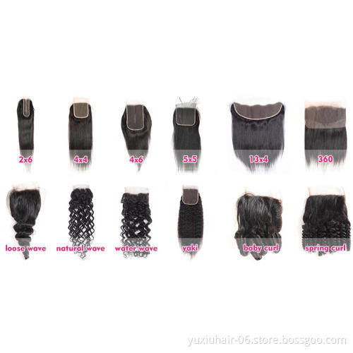 Deep Wave Human Hair Weave Bundles 100% Virgin Brazilian Hair Extension Deep Wave Hair with Lace Front Closure